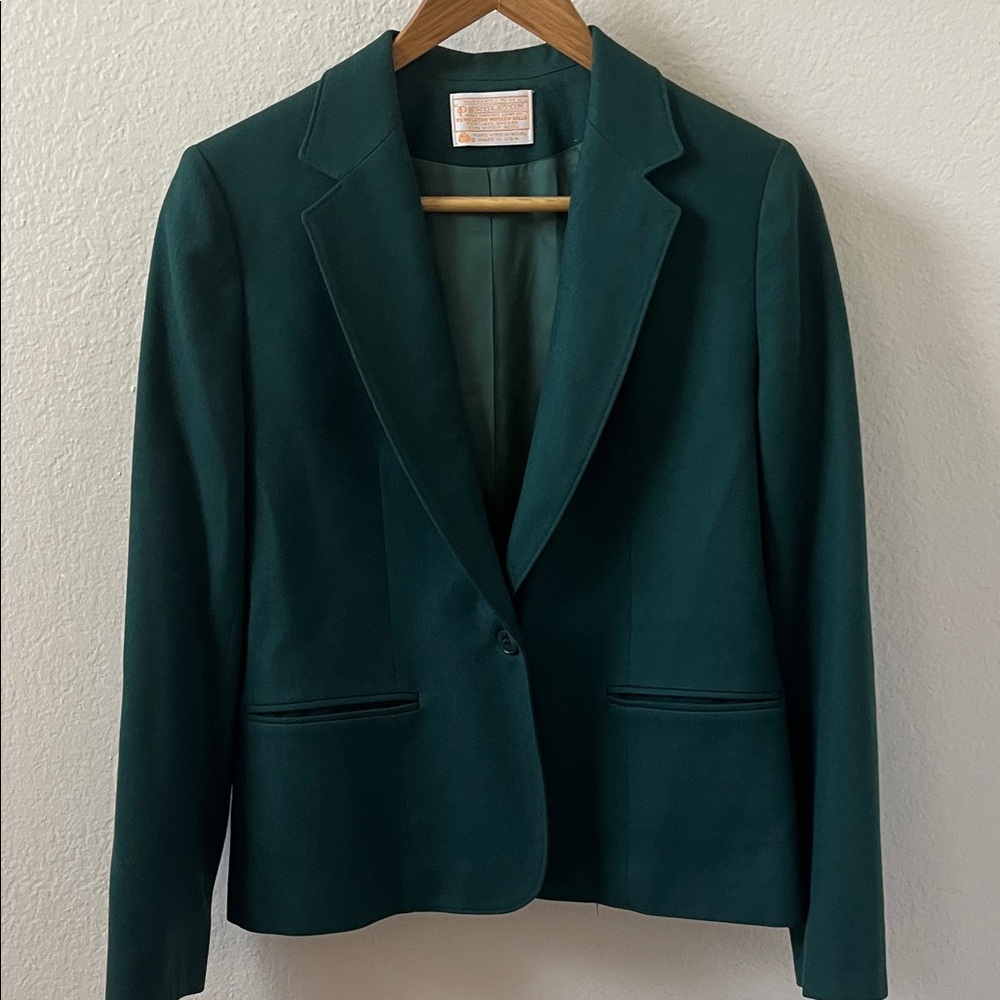 Pendleton Wool Blazer Jacket Green Made In Usa Si… - image 2